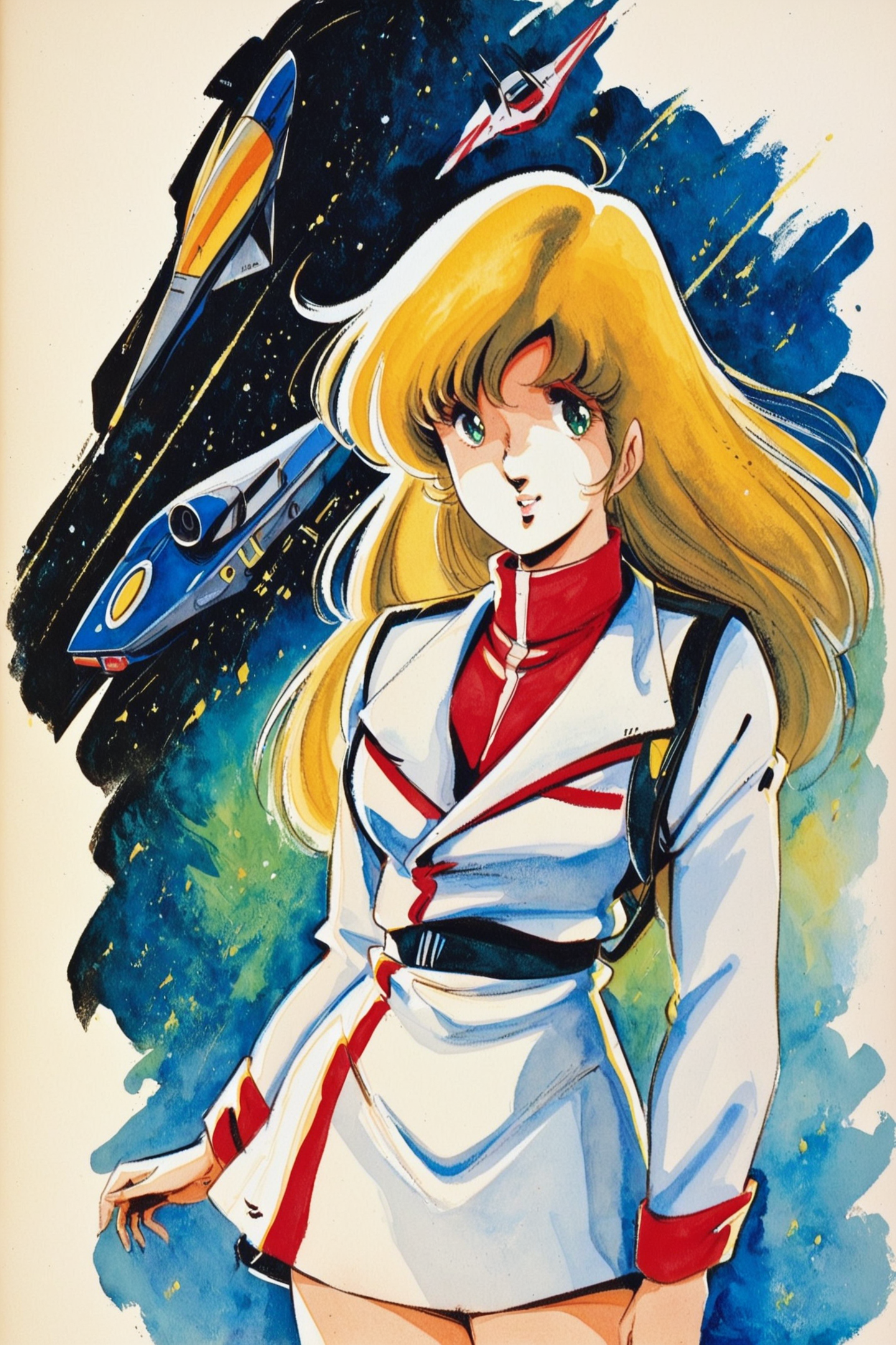 30719-1599898337-Misa Hayase,1girl,solo,blonde hair,long hair,green eyes,1980s _(style_),cowboy shot,looking at viewer,white uniform,military uni.png